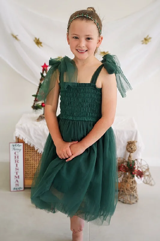 Poppy Girls Green Christmas Dress