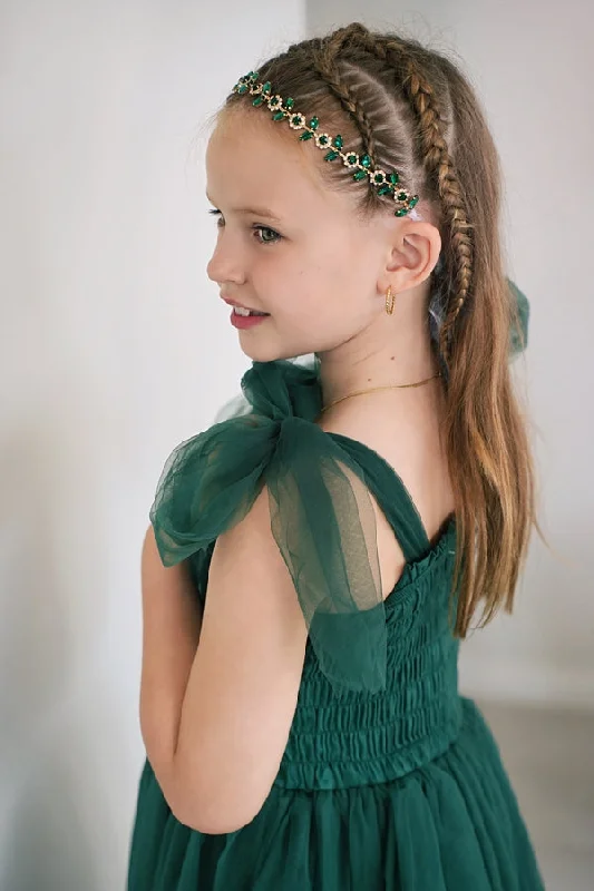 Poppy Girls Green Christmas Dress