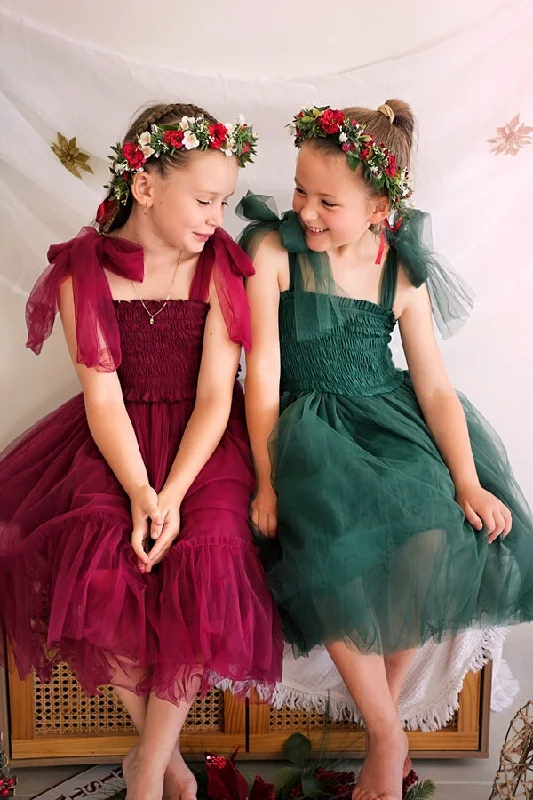 Poppy Girls Green Christmas Dress