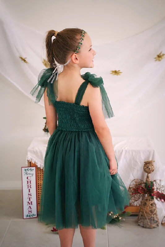 Poppy Girls Green Christmas Dress