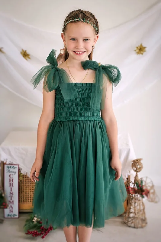 Poppy Girls Green Christmas Dress