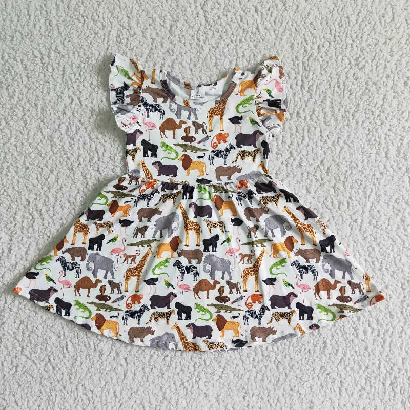 Dinosaur flutter sleeve Dresses