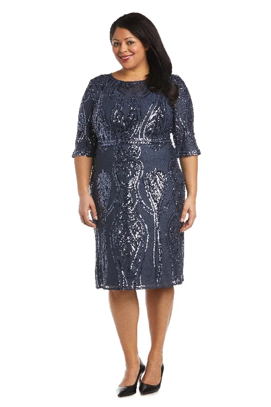 R&M Richards 7434W Short Plus Size Sequins Cocktail Sale