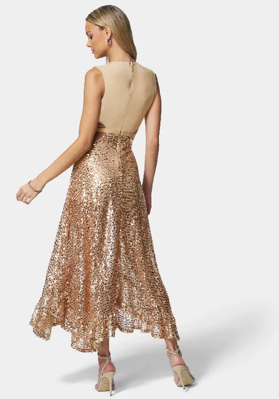 Sequin Mesh Gown