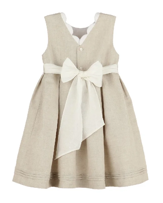 Taupe linen dress