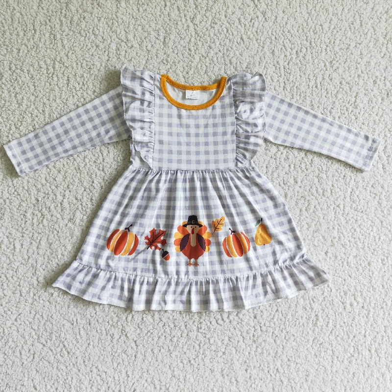 Thanksgiving day Turkey pumpkin dress GLD0056