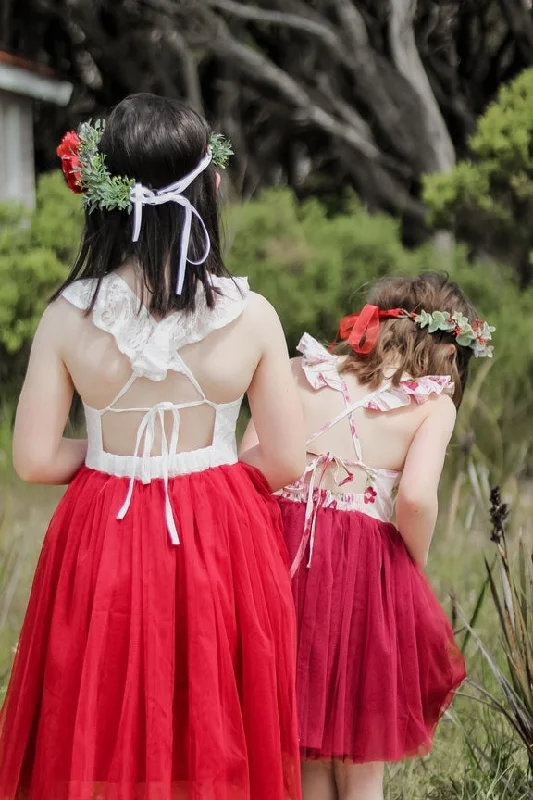 Zara Girls Red Lace Dress