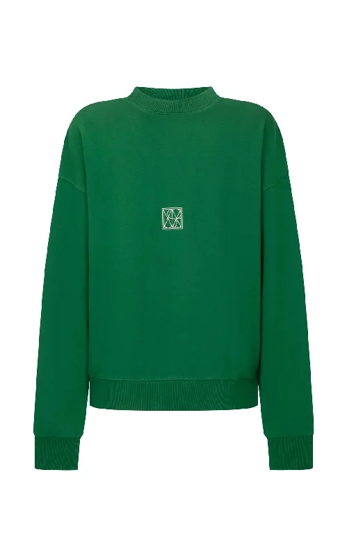 ARAMINTA JAMES Womens Monogram Classic Sweatshirt Dark Green