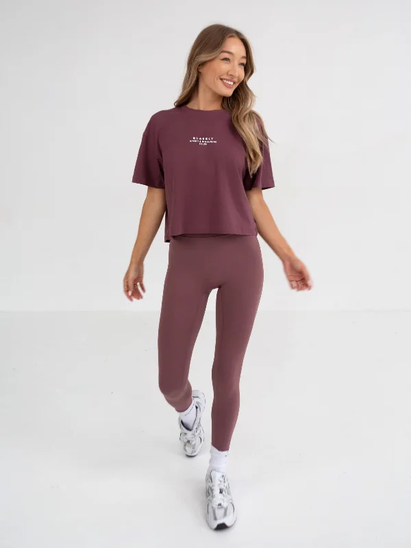 Ultimate Cropped T-Shirt - Burgundy