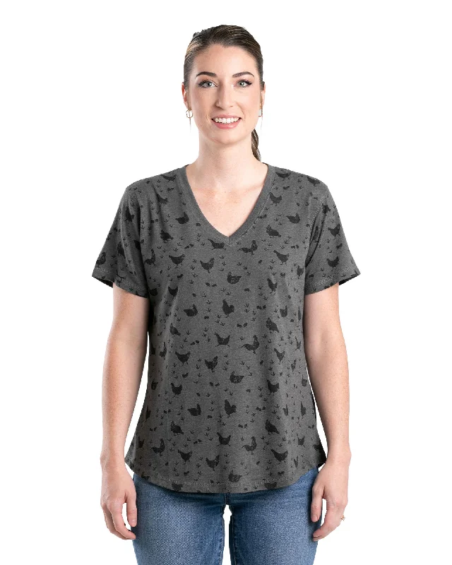 Women's Performance V-Neck Short Sleeve T-Shirt (Prints)