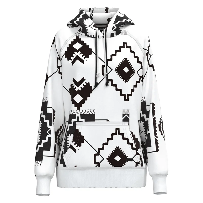 Hooey Women's Chaparral White/Black Aztec Hoodie