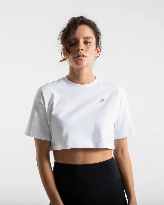 Cropped Strike T-Shirt - White