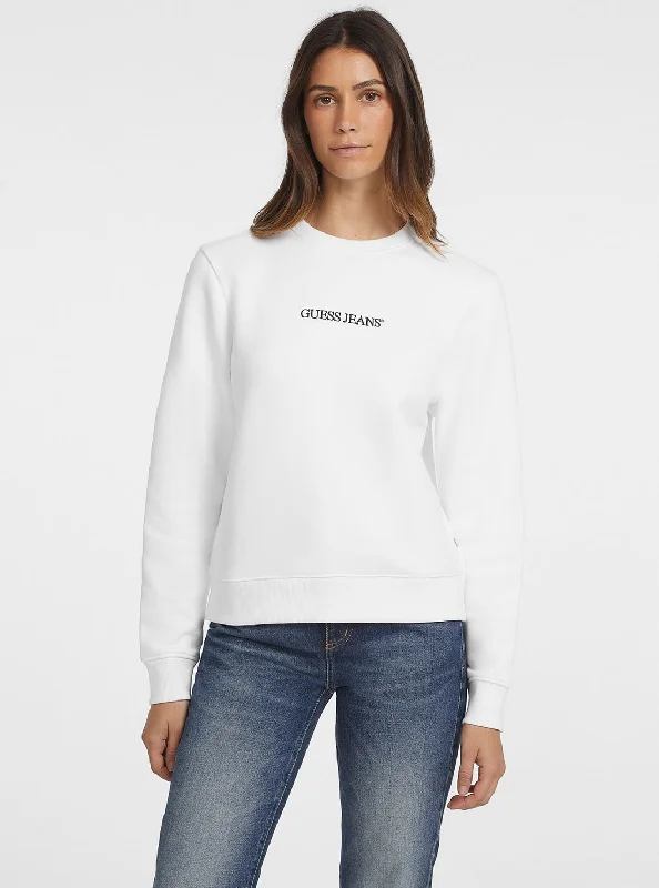 Guess Jeans White Logo Jumper