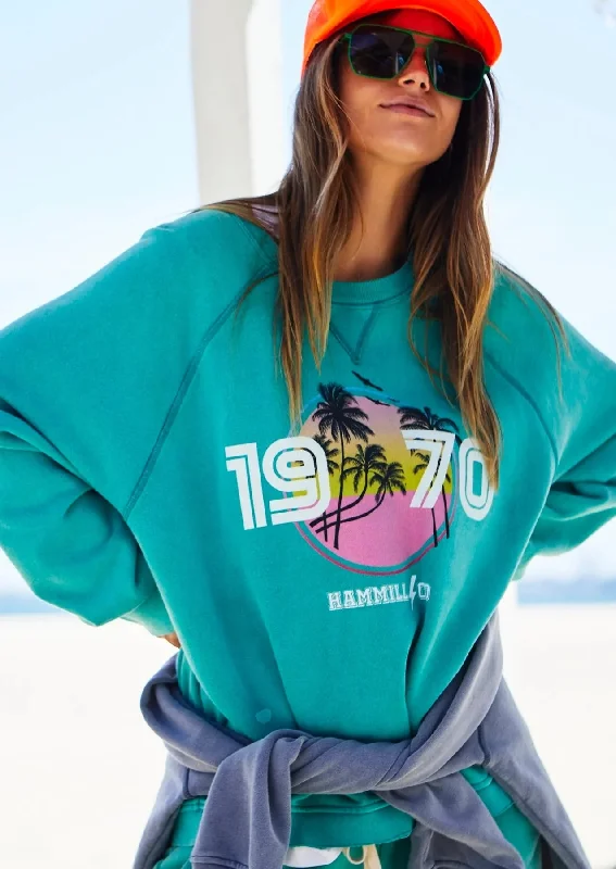 HAMMILL & CO Womens 1970 Beach Vintage Sweat - Faded Jade