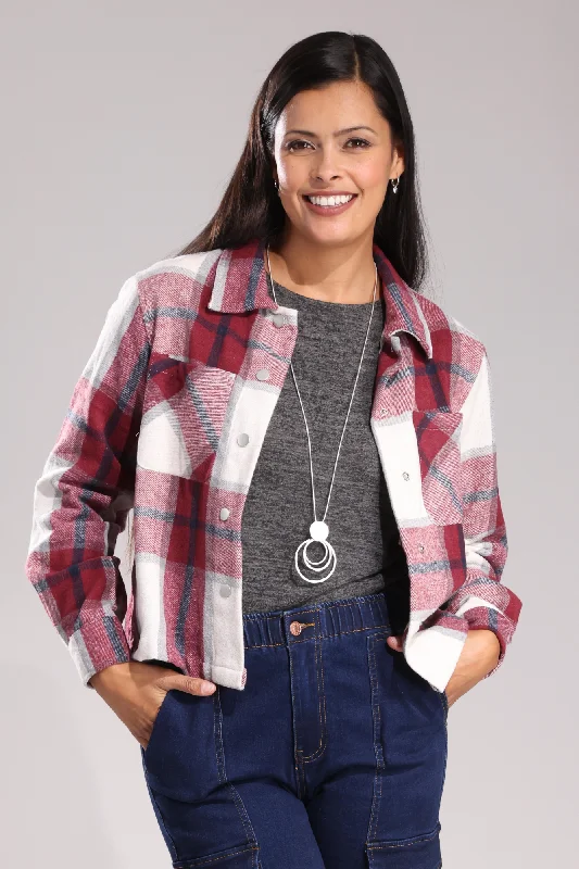 Brushed Checks Jacket | Red Berry Check | 6031ZZ