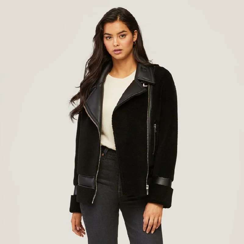 Linnea Faux Sherpa Jacket (Black)