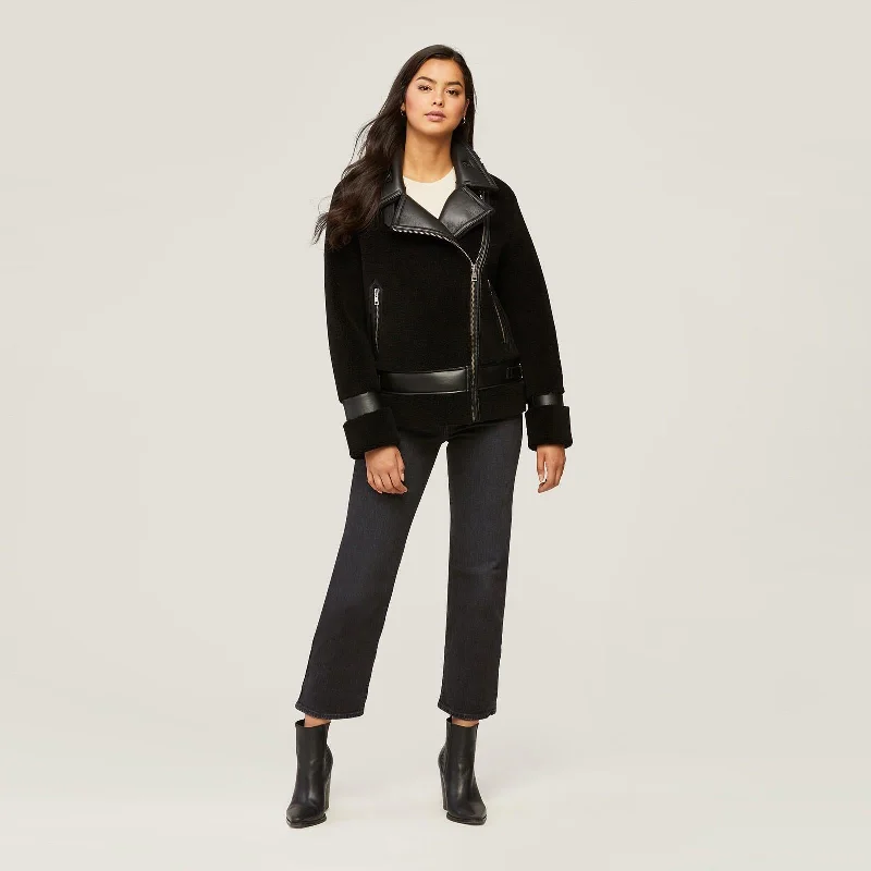 Linnea Faux Sherpa Jacket (Black)