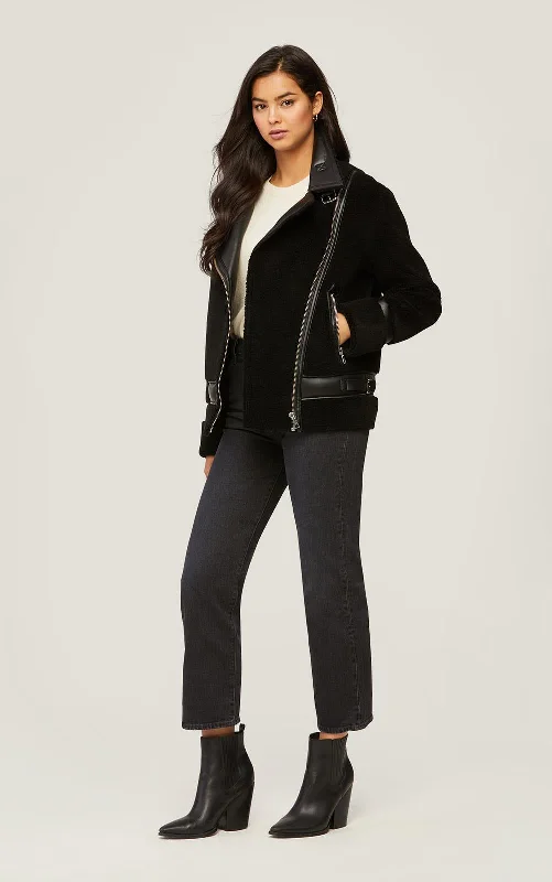 Linnea Faux Sherpa Jacket (Black)