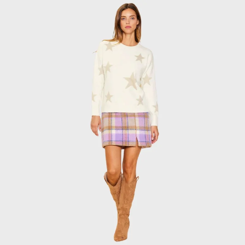 Lurex Star Print Sweater (Ivory)