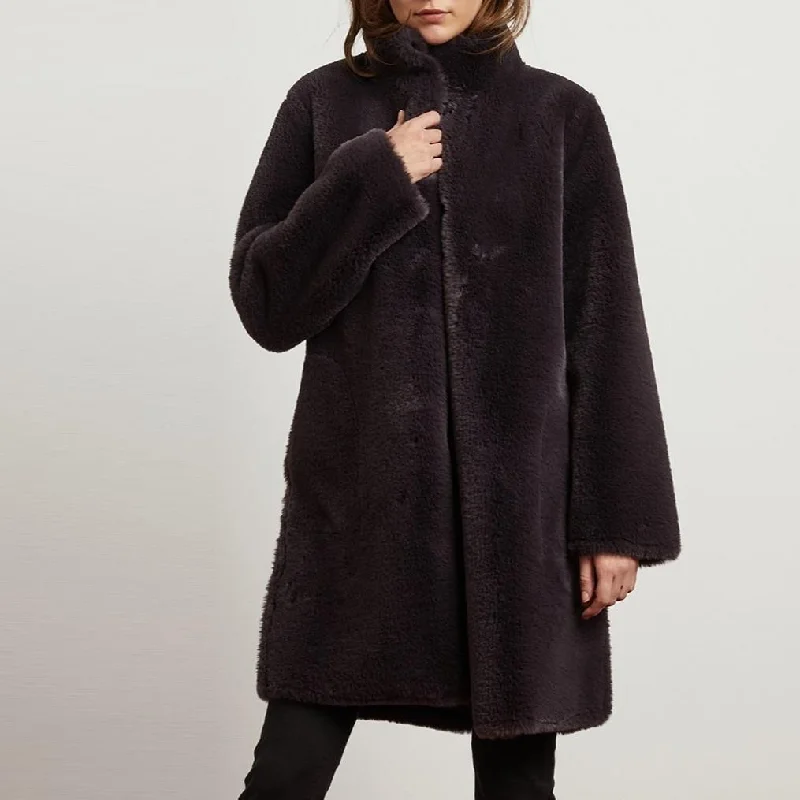 Mina Faux Fur Reversible Coat (Exhaust)