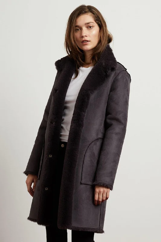 Mina Faux Fur Reversible Coat (Exhaust)