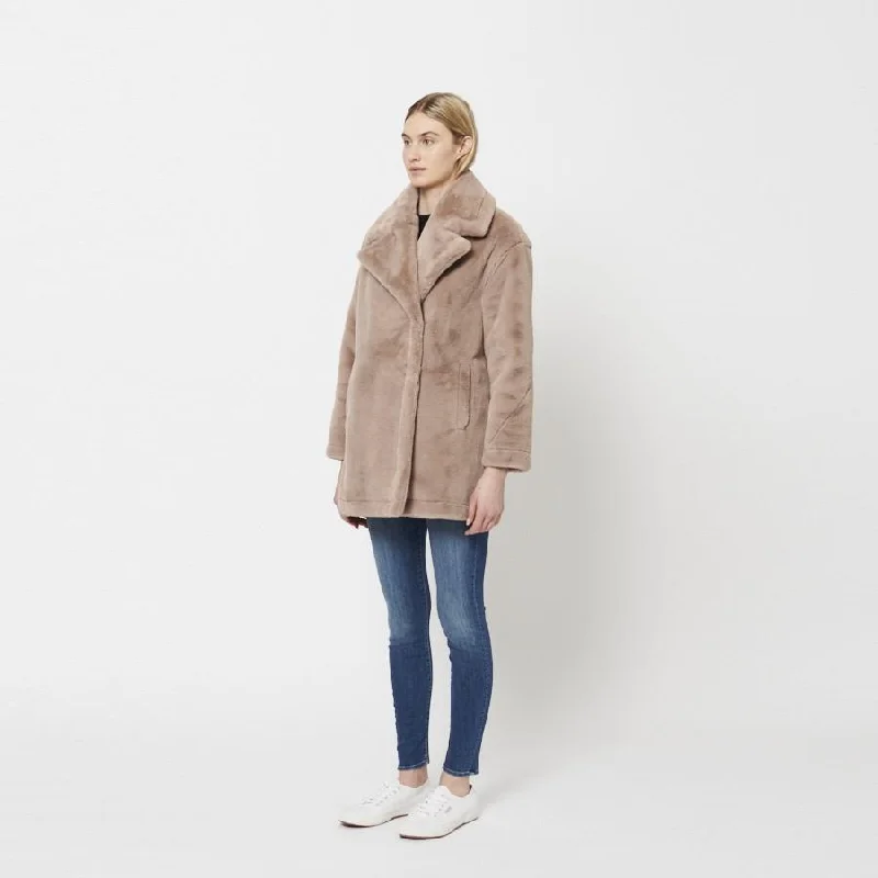 Natalia Faux Fur Jacket (Dusty Rose)