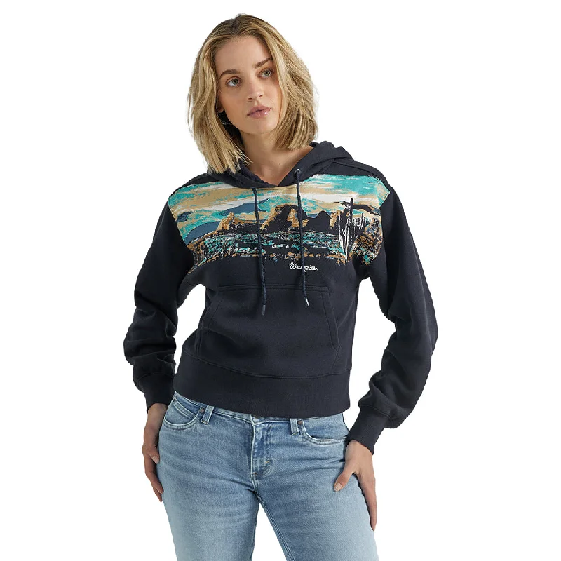 Wrangler Women's Landscape Graphic Navy Hoodie