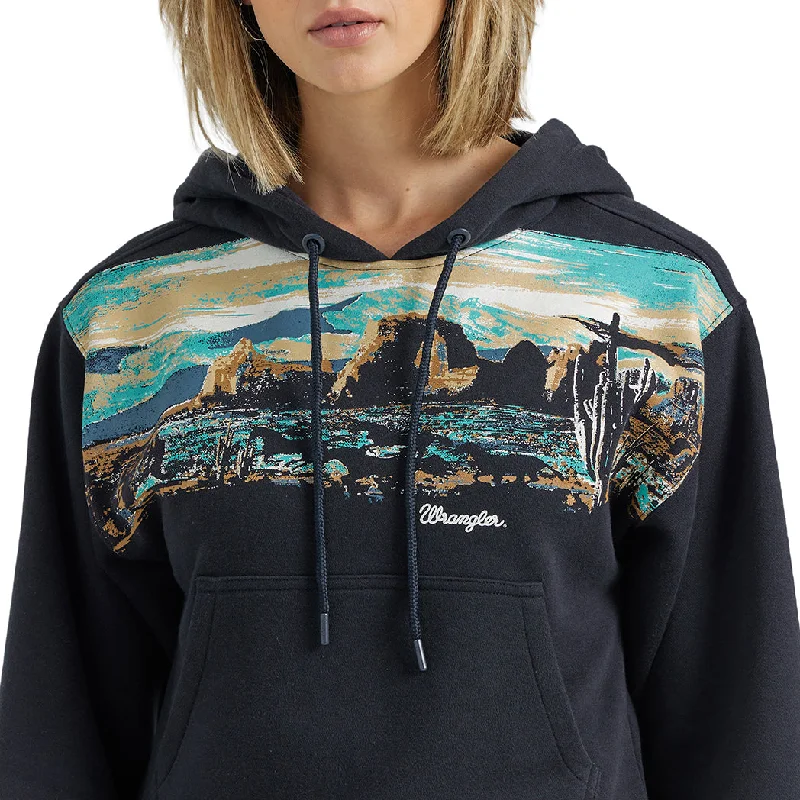 Wrangler Women's Landscape Graphic Navy Hoodie