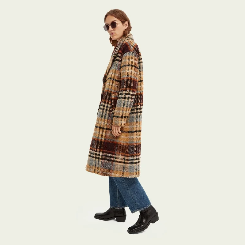 Oversized Plaid Bouclé Coat