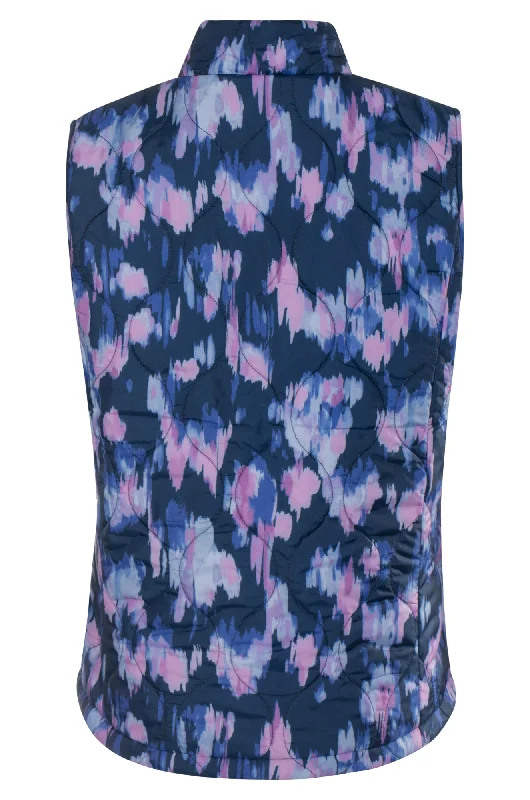 Printed & Quilted Vest | Navy Lilac Abstract | 6241ZZ