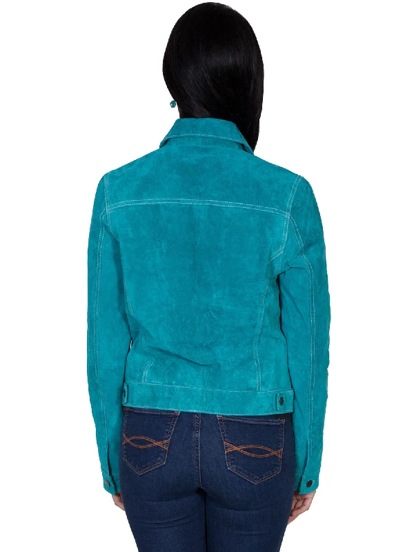 Scully Womens Turquoise Boar Suede Jacket