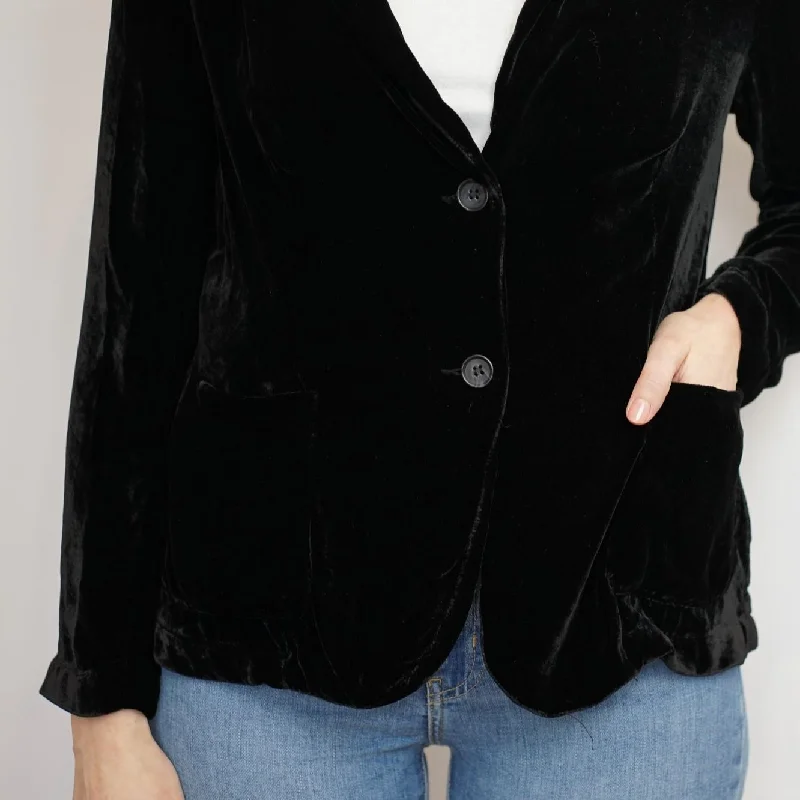 Silk Velvet Jacket (Black)