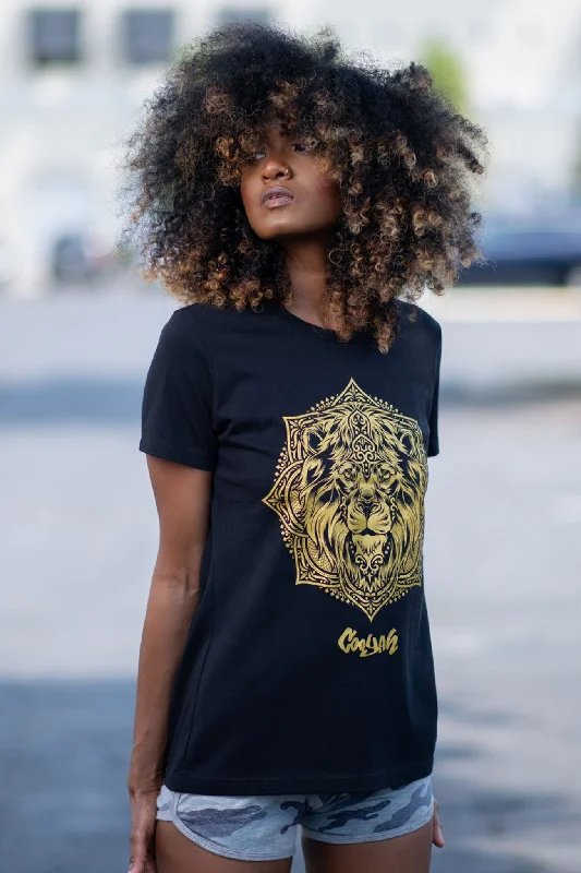 Lion Mandala with Gold Print