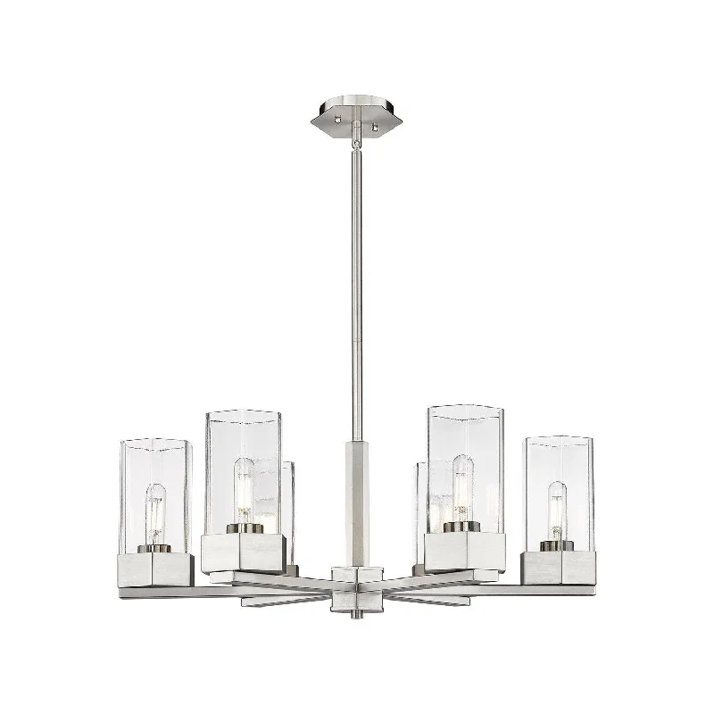 Chandeliers with Dimmable Lights for Ambiance ControlChandeliers with Dimmable Lights for Ambiance ControlInnovations Downtown Urban 427-6CR-SN-G427-9CL Chandelier Light - Satin Nickel